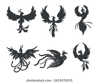Phoenix bird silhouette vector illustration
