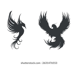 Phoenix bird silhouette vector illustration