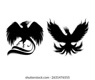 Phoenix bird silhouette vector illustration