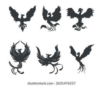 Phoenix bird silhouette vector illustration