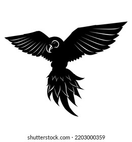 Imagen vectorial de silueta de ave fenix.