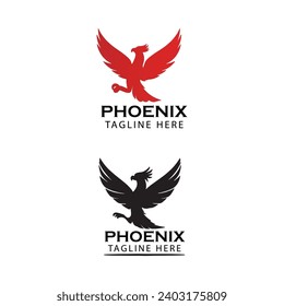 Phoenix bird symbol and logo design vector illustration