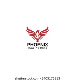 Phoenix bird symbol and logo design vector illustration