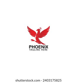 Phoenix bird symbol and logo design vector illustration