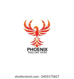 Phoenix bird symbol and logo design vector illustration