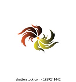 phoenix bird tail design logo