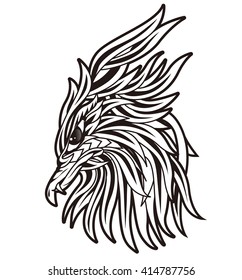 Phoenix Bird Tattoo-Fictional fiery bird phoenix in abstract flame