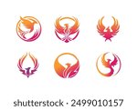 phoenix bird vector logo design.  phoenix bird  logo design concept. phoenix bird company logo design. creative phoenix bird logo design.