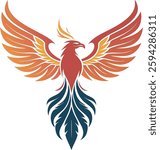 phoenix bird vector logo icon royalty free image