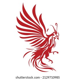 Phoenix bird vector logo illustration