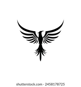 phoenix bird vector logo. white background