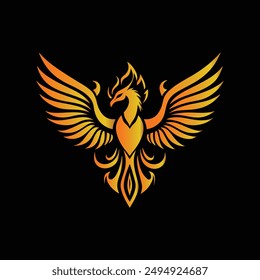 Phoenix Bird Wings Logo Design Template. Corporate Business Identity Logotype