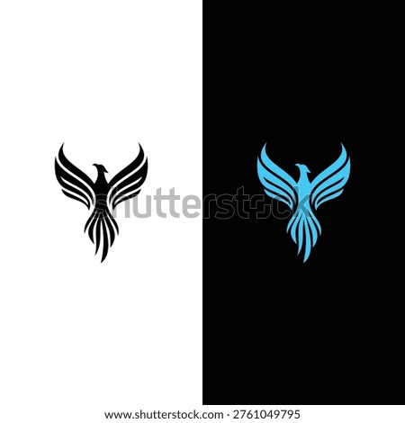 phoenix bird wings logo design