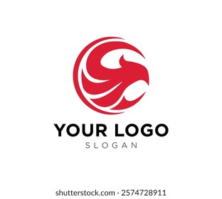 Phoenix bird wings round symbol vector logo