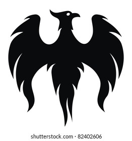 Phoenix bird wings tattoo sticker (vector)