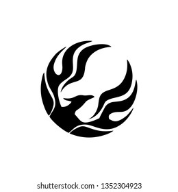 Phoenix black fire logo vector