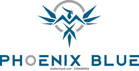 Phoenix Blue logo vector . Creative Phoenix bird logo vector design illustration