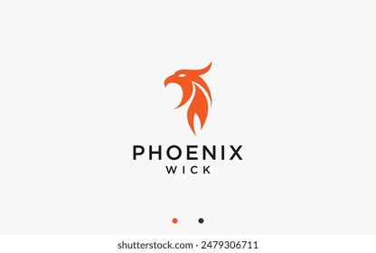 phoenix with candles logo design vector silhouette illustration