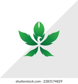 Phoenix cannabis green feather logo