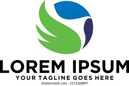 Diseño del logotipo de Phoenix Circle Bird