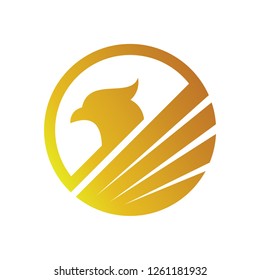 Phoenix circle logo, Bird emblem logo template