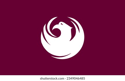 Phoenix city flag vector illustration isolated on background. Capital town in Arizona state. Phoenix town symbol. USA.  United States of America city banner.