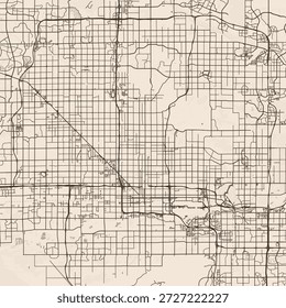 Phoenix City Map explore the intricacies of a refined urban layout where structured gridlines and sepia inspired tones blend seamlessly, emphasizing refined linework, with balanced composition.