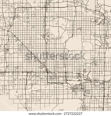 Phoenix City Map explore the intricacies of a refined urban layout where structured gridlines and sepia inspired tones blend seamlessly, emphasizing refined linework, with balanced composition.