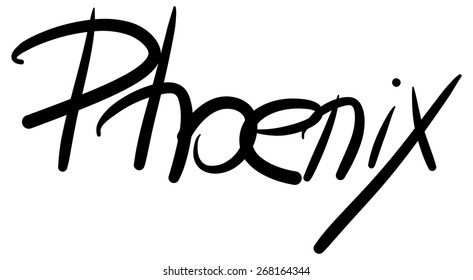 Phoenix city name handwritten