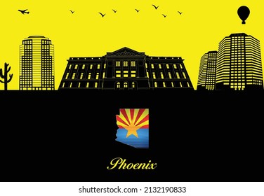 Silueta de la ciudad de Phoenix - ilustración