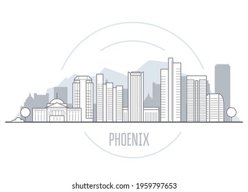 Phoenix city skyline - towers and landmarks of Arizona, cityscape