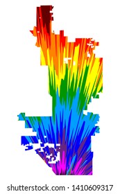 Phoenix city (United States of America, USA, U.S., US, United States cities, usa city) - map is designed rainbow abstract colorful pattern, City of Phoenix map made of color explosion,