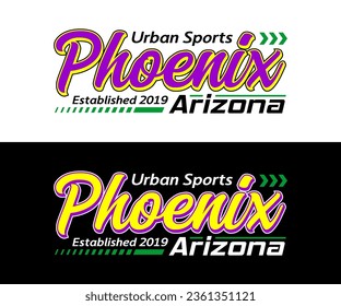 Phoenix city vintage sport, graphic typography for t-shirt, posters, labels, etc.