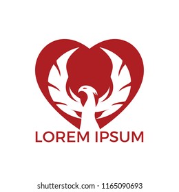 Phoenix cloud logo design. Cloud Freedom logo design template.