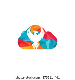 Phoenix cloud logo design. Cloud Freedom logo design template.	