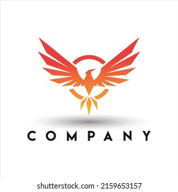 Phoenix Club Logo. Fire phoenix Bird Logo