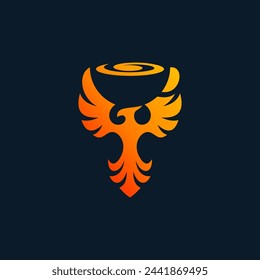 Phoenix Coffee Logo Design, illustration, vector.