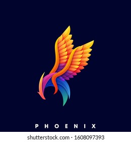 Phoenix Color Illustration Vector Template. Suitable for Creative Industry, Multimedia, entertainment, Educations, Shop, and any related business