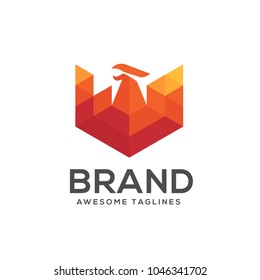 phoenix color pixel logo vector