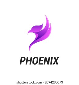 Phoenix colorful brand, animal logo, and sports brand concept. Vector design, company identity