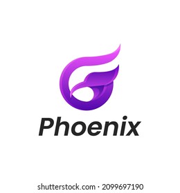 Phoenix colorful brand, animal logo, and sports brand concept. Vector design, company identity