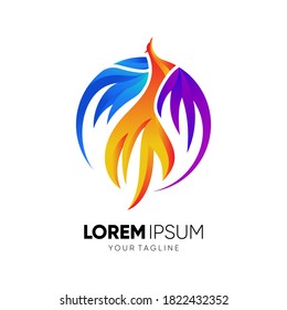 Phoenix Colorful Logo Design Vector
