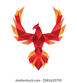 Phoenix colorful logo polygon triangle template