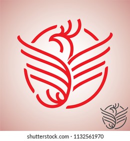 phoenix concept designed in a simple way so it can be used for multiple purposes i.e. logo ,mark ,symbol or icon.