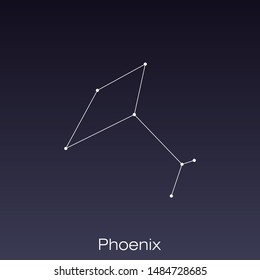 Phoenix constellation as it can be seen by the naked eye.