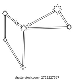 phoenix constellation illustration hand drawn outline vector