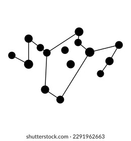 Phoenix constellation map. Vector illustration.