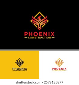  phoenix contruction logo vector template