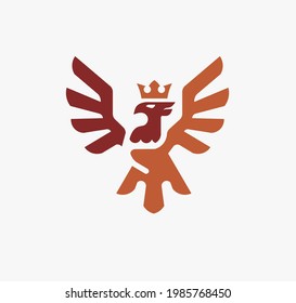 phoenix with crown logo vector