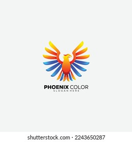 phoenix design colorful icon illustration
